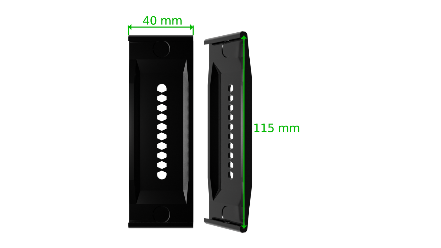 Ramka pod tablice rejestracyjną 115 mm bezramkowe + wkręty + nakładki 3M