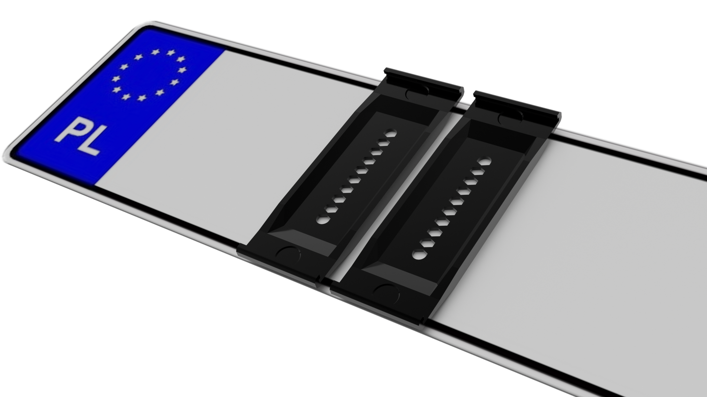 Ramka pod tablice rejestracyjną 115 mm bezramkowe + wkręty + nakładki 3M
